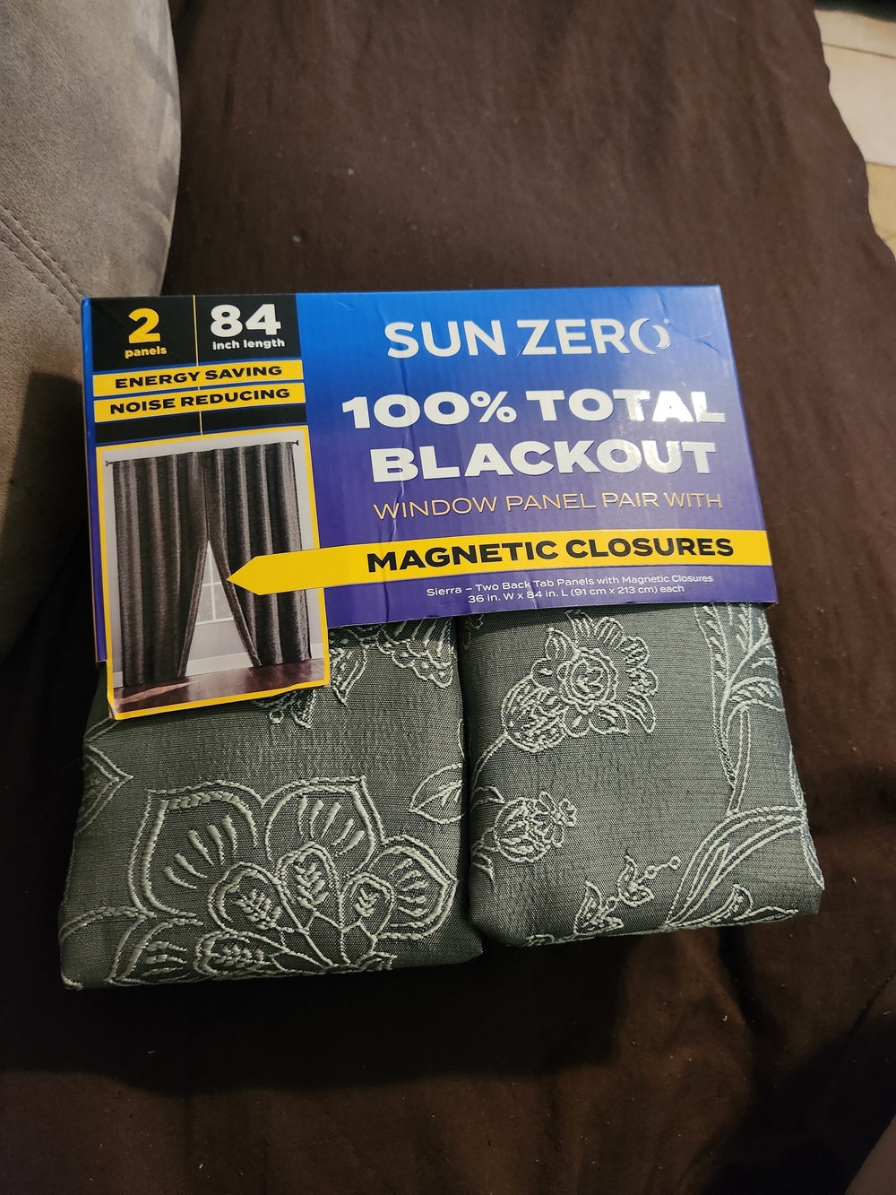 100% Total Blackout Window Panel Pair in Gray
